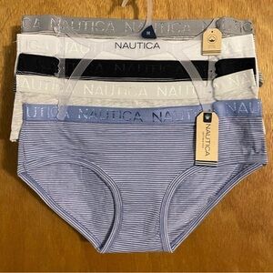 NWT Nautica Intimates Organic Cotton Hipster Panties, 5-Pack